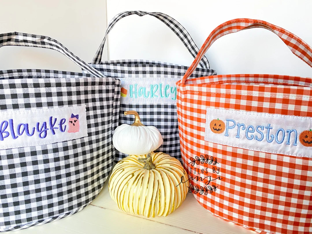 Personalized Halloween Basket Candy Buckets Monogrammed - Etsy | Etsy (US)
