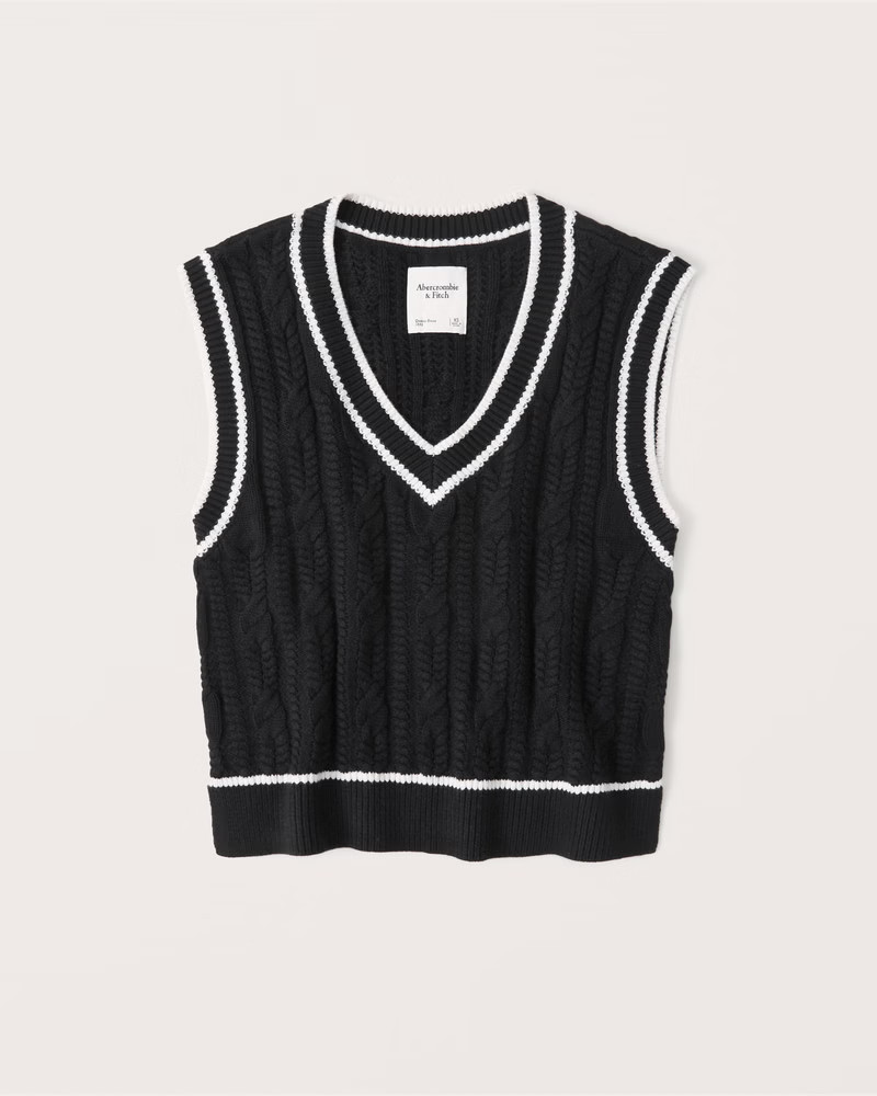 Cropped V-Neck Sweater Vest | Abercrombie & Fitch (US)