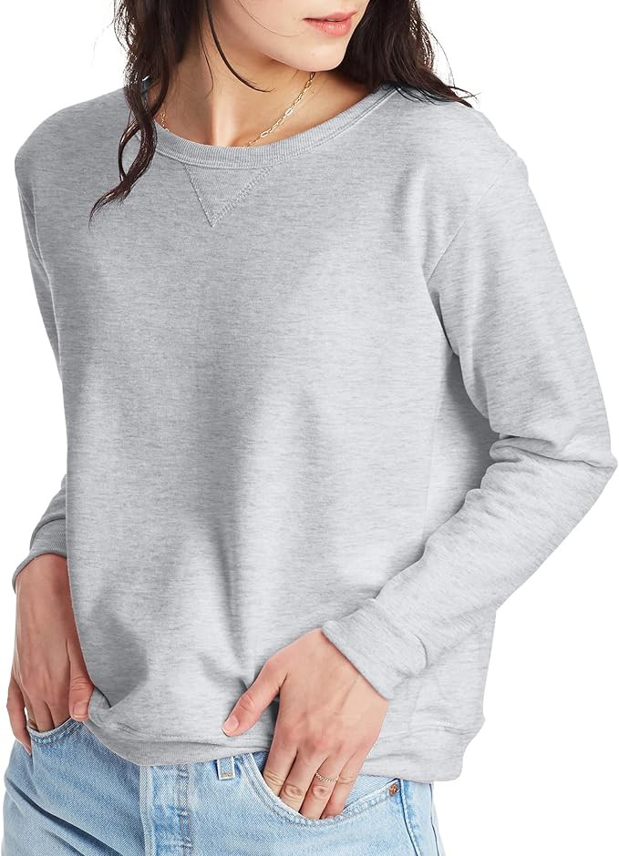 Hanes Women's EcoSmart Crewneck Sweatshirt | Amazon (US)