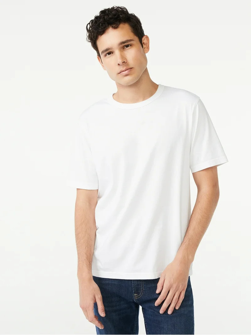Free Assembly Men’s Everyday Cotton Tee with Short Sleeves, Sizes S-3XL | Walmart (US)