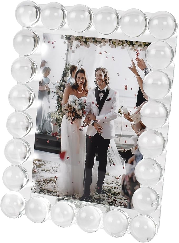 Clear Bubble Crystal Picture Frame 5''x 7'', Photo Frame with 24 Premium Balls Perfect for Office... | Amazon (US)