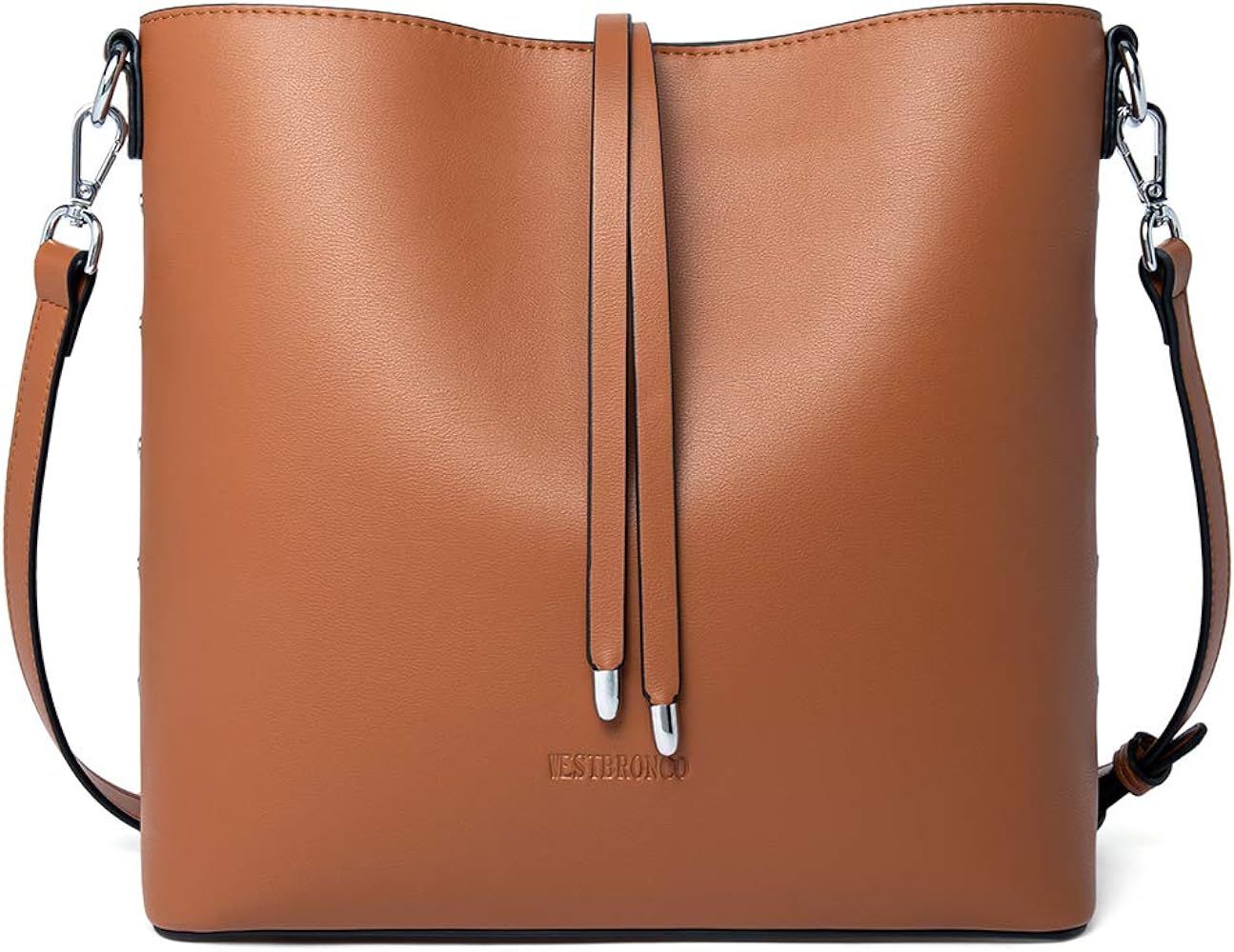 WESTBRONCO Women Handbag Leather Designer Crossbody Tote Pures Shoulder Hobo Bucket Bag for Casua... | Amazon (US)