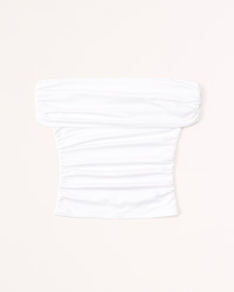 Cotton-Modal Ruched Off-The-Shoulder Top | Abercrombie & Fitch (US)