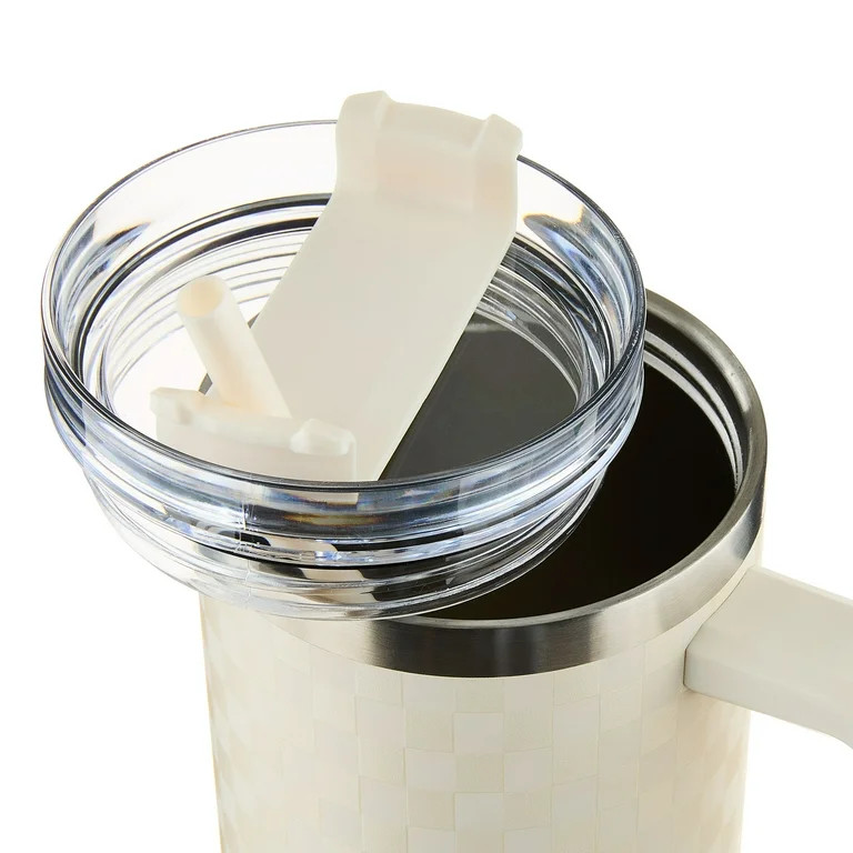 Checkered Tumbler, Cream, 40 fl oz, Valentine's Day by Way To Celebrate | Walmart (US)