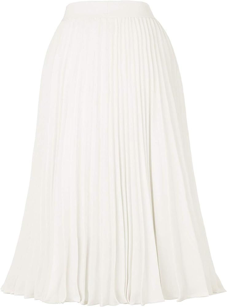 Kate Kasin Women's High Waist Pleated A-Line Swing Skirt KK659 | Amazon (US)