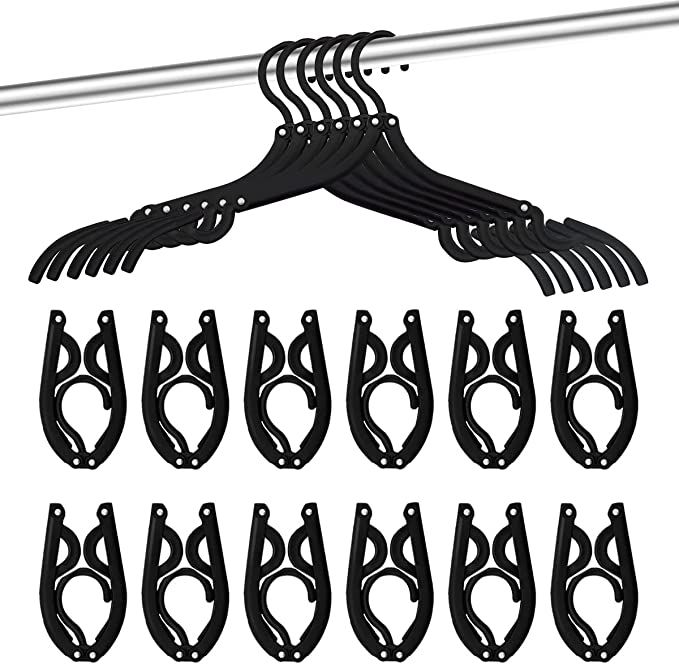 24 Pcs Travel Hangers - Cruise Ship Essentials Portable Folding Clothes Hangers Travel Accessorie... | Amazon (US)