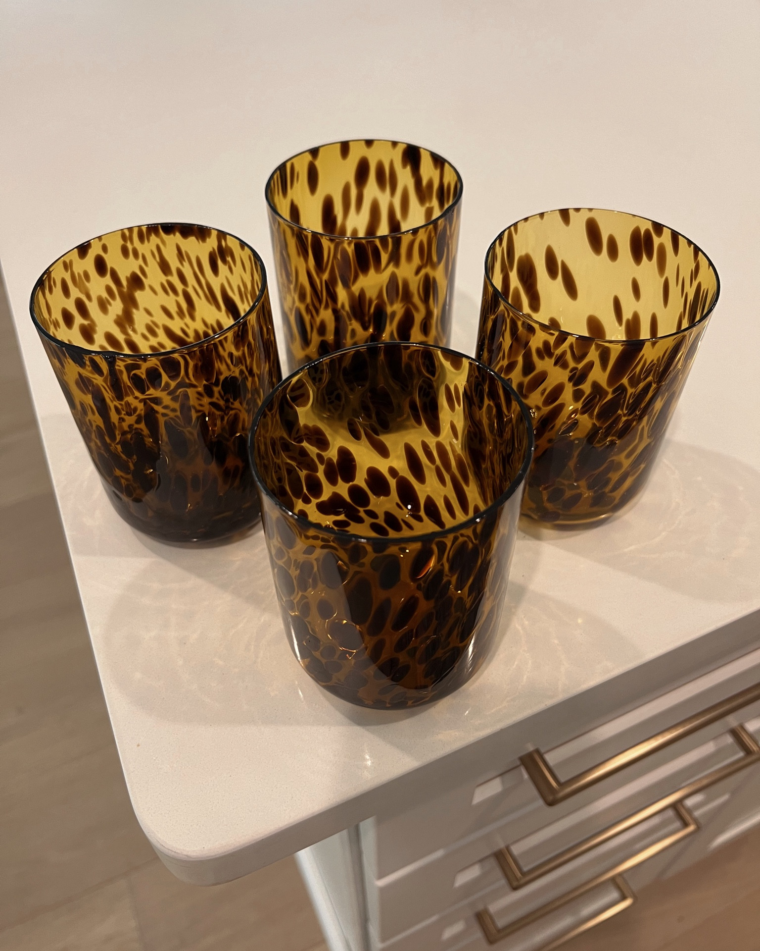 Obsessed with these! Pack of 4 for under $14 😍 Imagine with a fall latte or cocktail 🍂🤭 #walmartfinds #homedecor #tortoiseshell #nancymeyersaesthetic 

#LTKHome