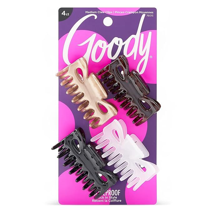 Goody Classics Medium Claw Clips , Assorted Colors - Great for Easily Pulling Up Your Hair - Pain... | Amazon (US)