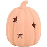 KDMD 9cm Terracotta Pumpkin Tealight Holder for Autumn & Halloween Decor in Peach | Debenhams UK