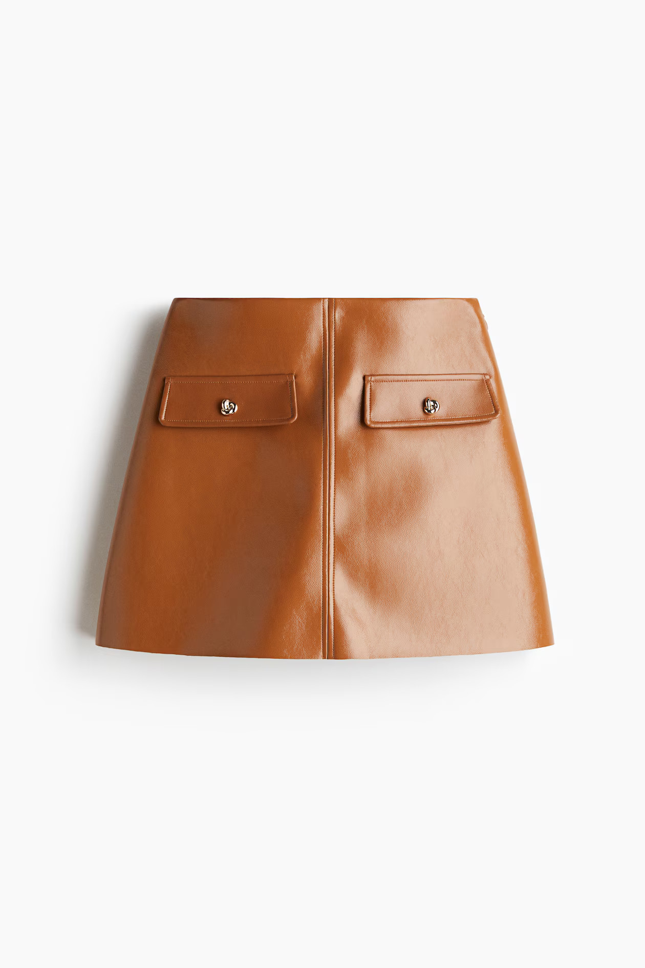 Coated mini skirt - Brown - Ladies | H&M GB | H&M (UK, MY, IN, SG, PH, TW, HK)