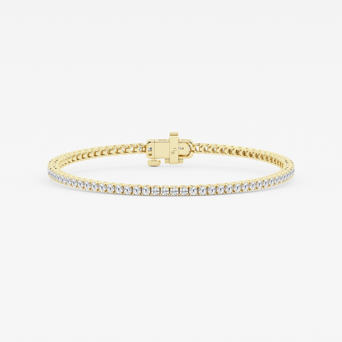 2 ctw Round Lab Grown Diamond Petite Tennis Bracelet - 8 Inches 14K Yellow Gold, DE, VS1 | Grown Brilliance