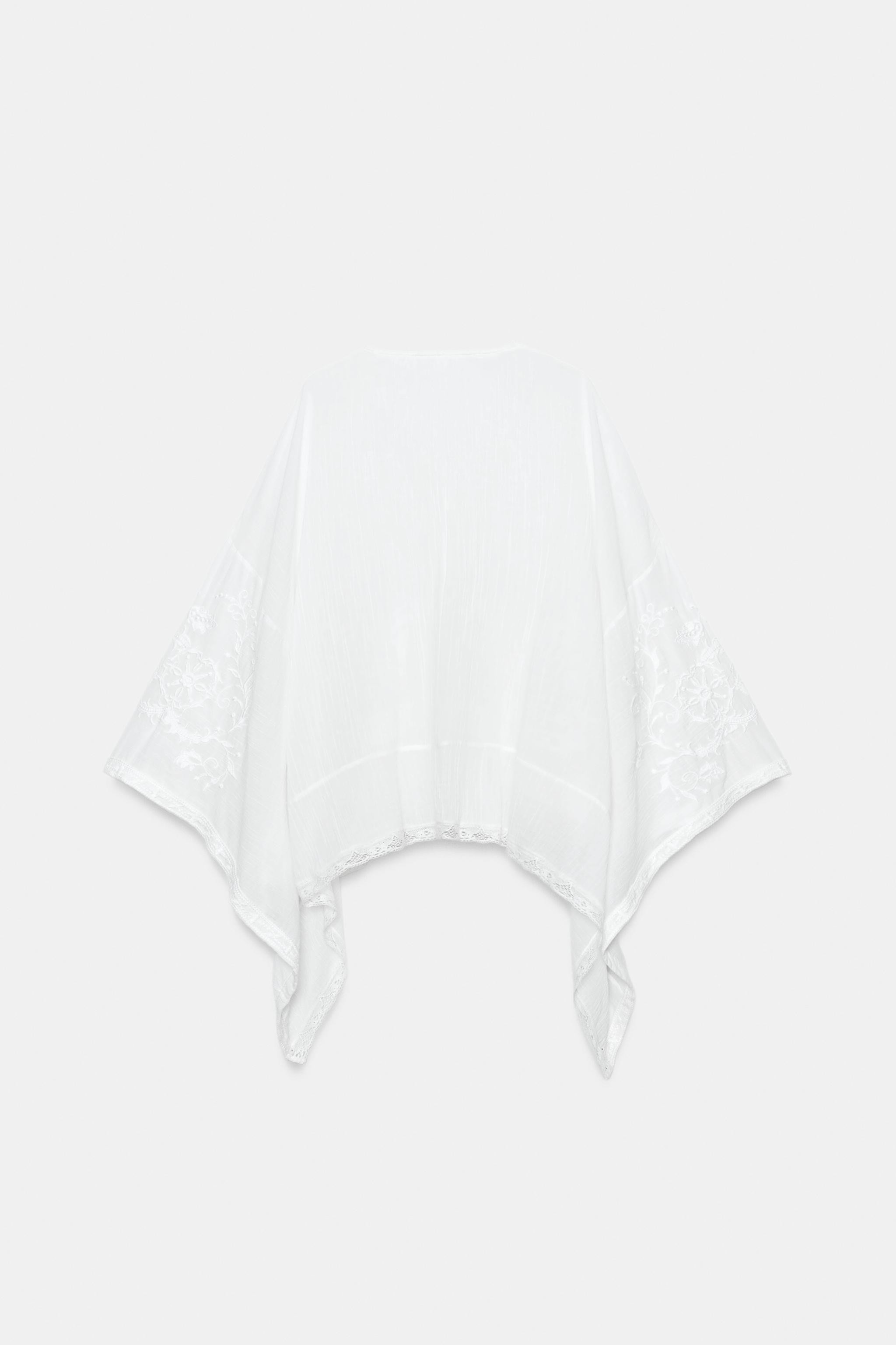ZW COLLECTION EMBROIDERED CAPE BLOUSE | Zara UK