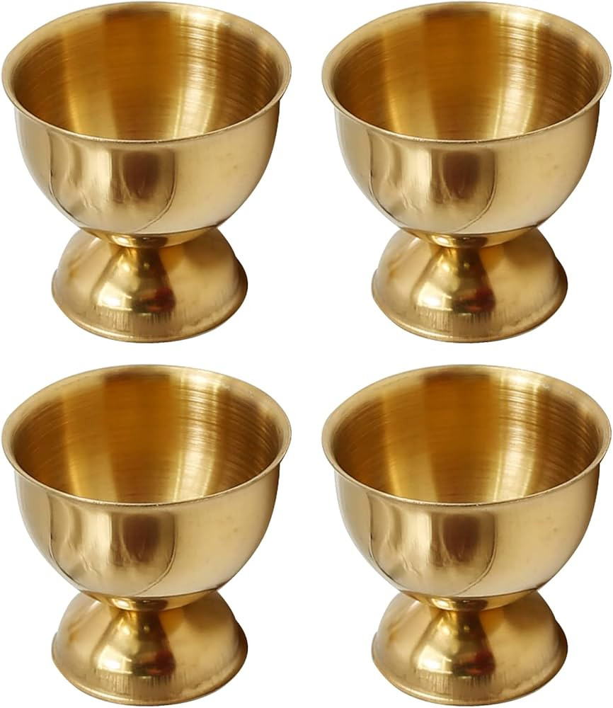Stainless Steel Egg Cups, Gold Egg Holder Set of 4 for Hard Soft Boiled Eggs Kitchen Tool | Amazon (US)