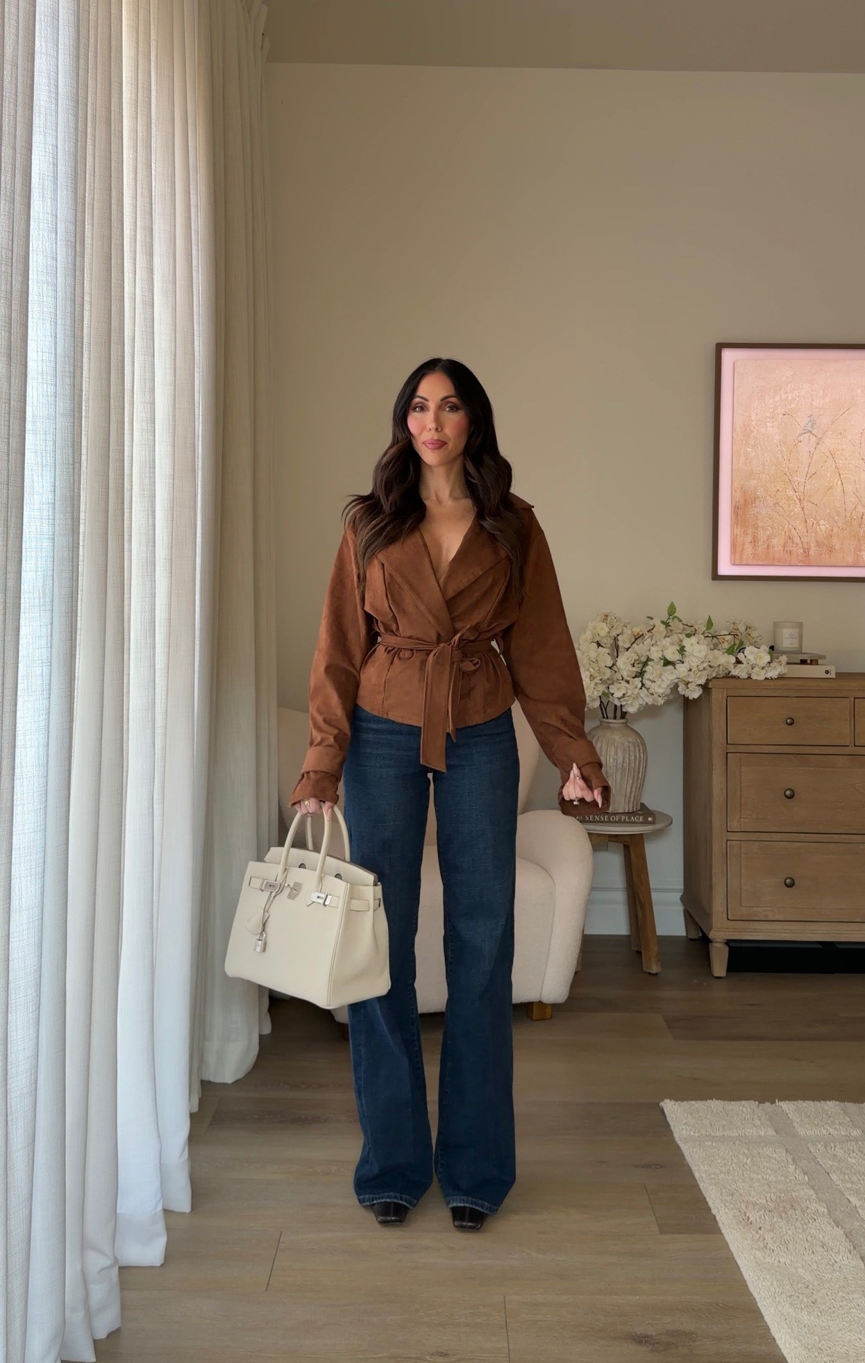 Fall outfit inspo - wearing a size 23 jeans, small suede jacket and boots are true to size 🍂

#LTKStyleTip #LTKWorkwear