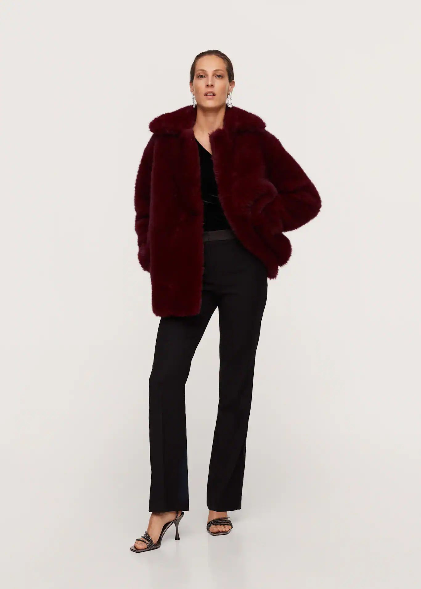 Lapels faux fur coat | MANGO (US)