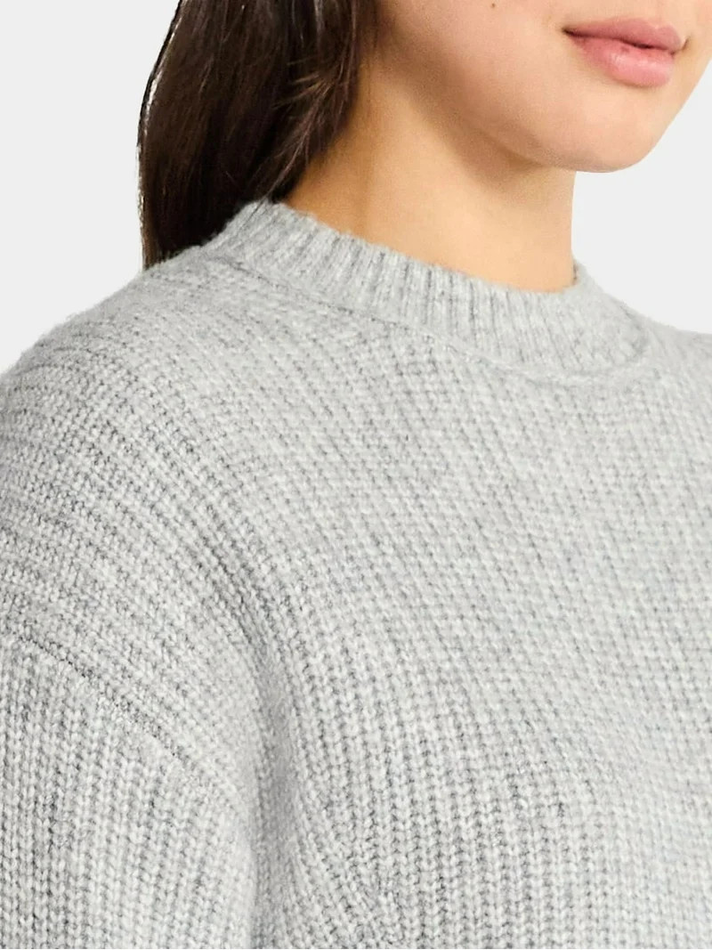 Time and Tru Women's Shaker Stitch Mock Neck Sweater, Midweight, Sizes XS-XXXL | Walmart (US)