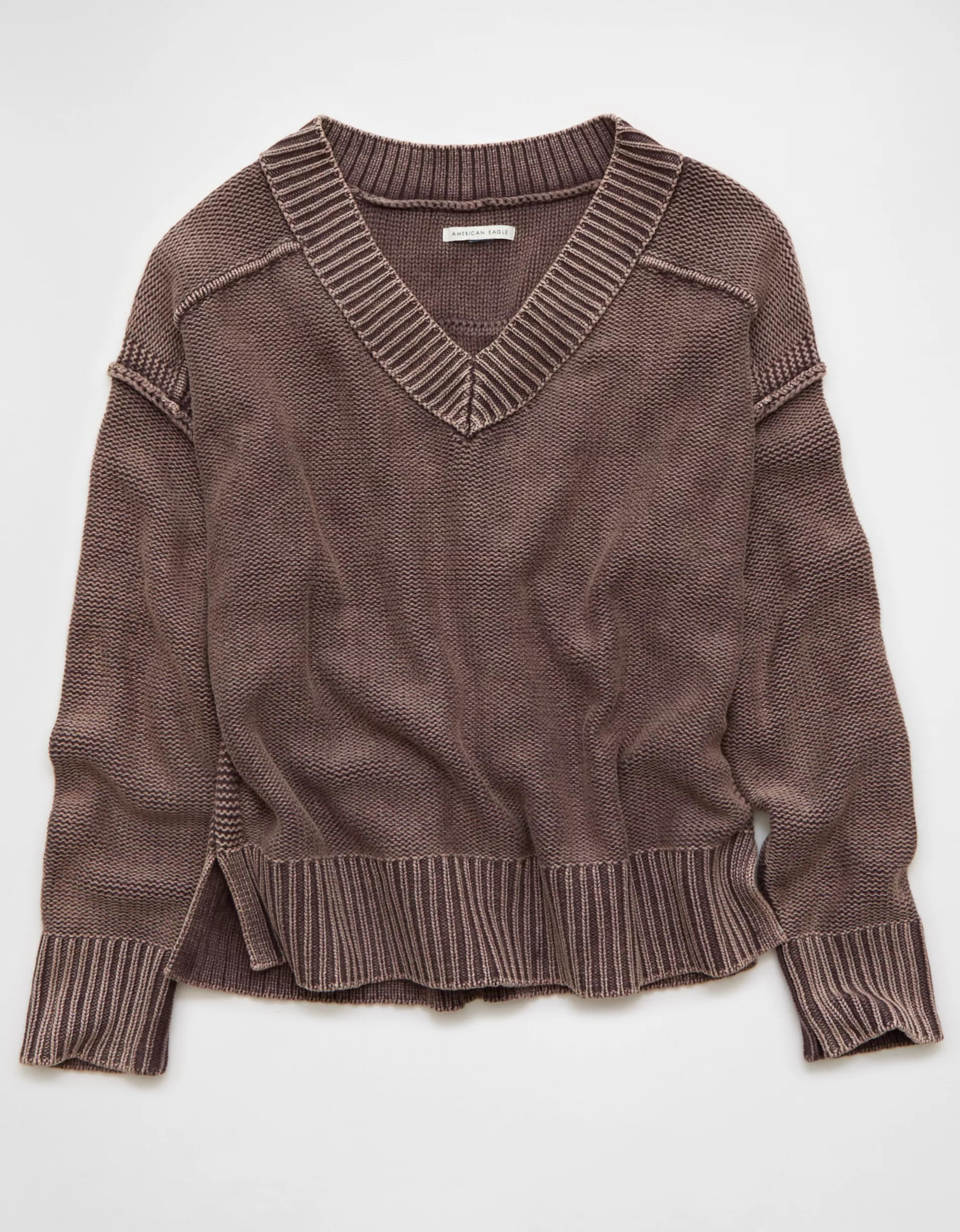 AE Long Weekend V-Neck Sweater plus extended midsize | American Eagle Outfitters (US & CA)
