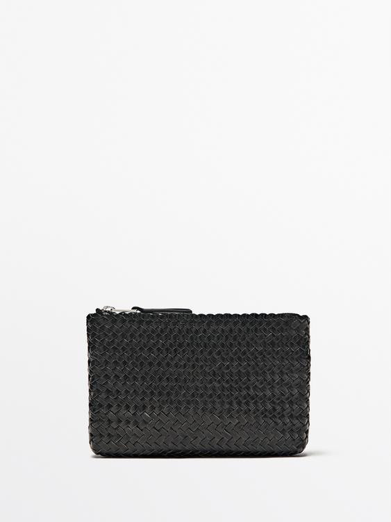 Braided nappa leather pouch bag | Zara US