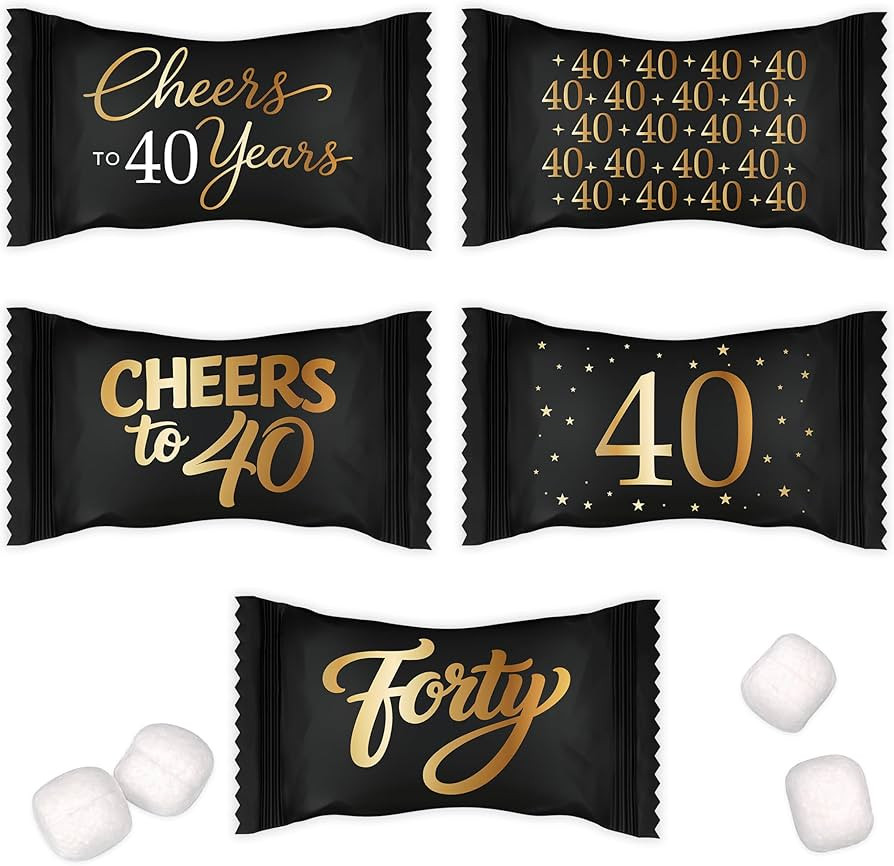 Amazon.com : Gift Boutique 40th Birthday and Anniversary Buttermints Favors | Individually Wrapped Cream Mints With Black and Gold Designs, Perfect for 40th Birthday and Anniversary Celebrations. : Grocery & Gourmet Food | Amazon (US)
