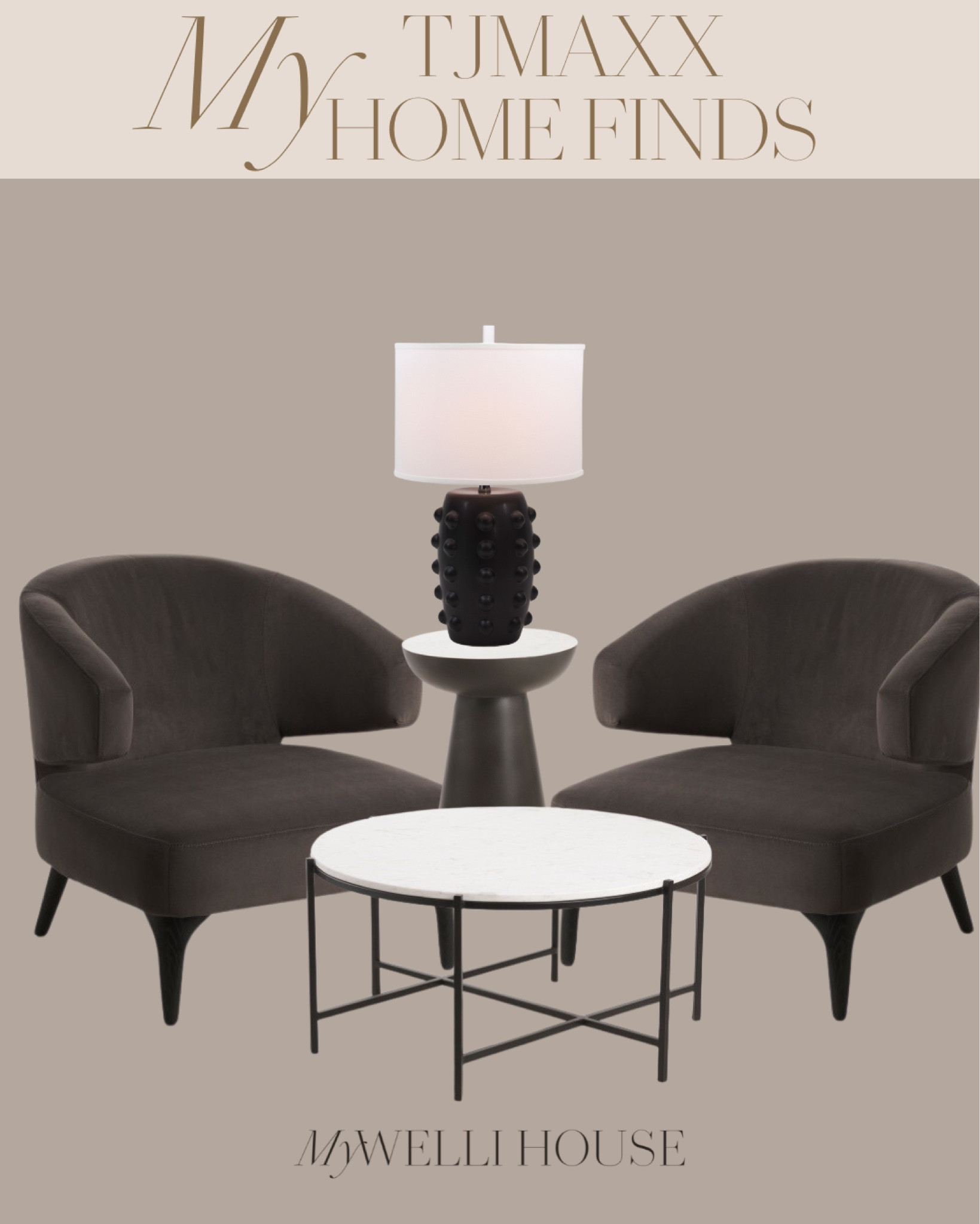 Living room finds from TJMAXX: coffee table, side table, table lamp, accent chair 

#LTKFind #LTKunder100 #LTKsalealert