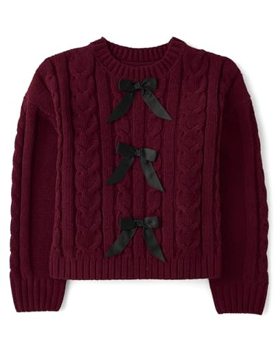 The Children's Place Girls' Long Sleeve Pullover Cable Knit Sweater | Amazon (US)