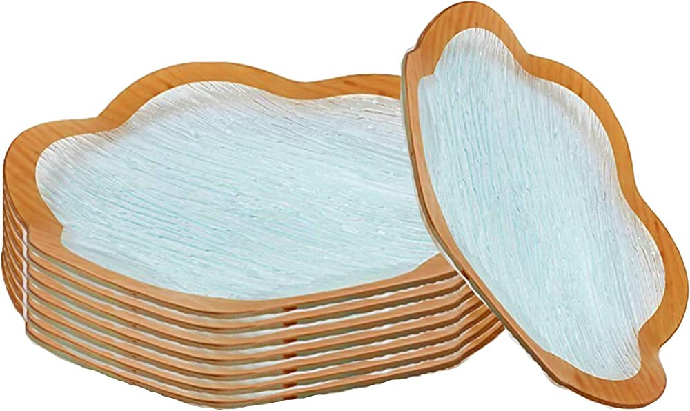 GAC Unique Design 6 Inch Scalloped Tempered Glass Small Round Dessert Plates Set of 8 - Break and... | Amazon (US)