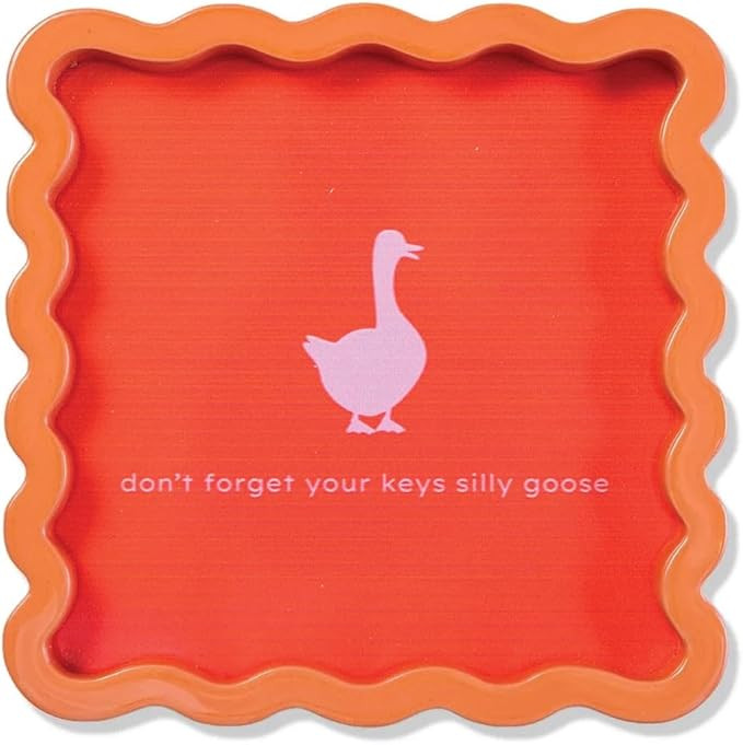 Silly Goose Lacquer Tray - Decorative Vanity Tray for Dresser, Nightstand & Entryway Table, Cute ... | Amazon (US)