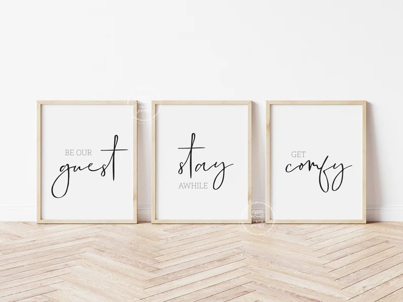 Set of 3 Guest Room Prints  Be Our Guest Stay Awhile Get | Etsy | Etsy (US)