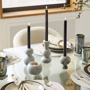 Kali Marble Candleholders | West Elm (US)
