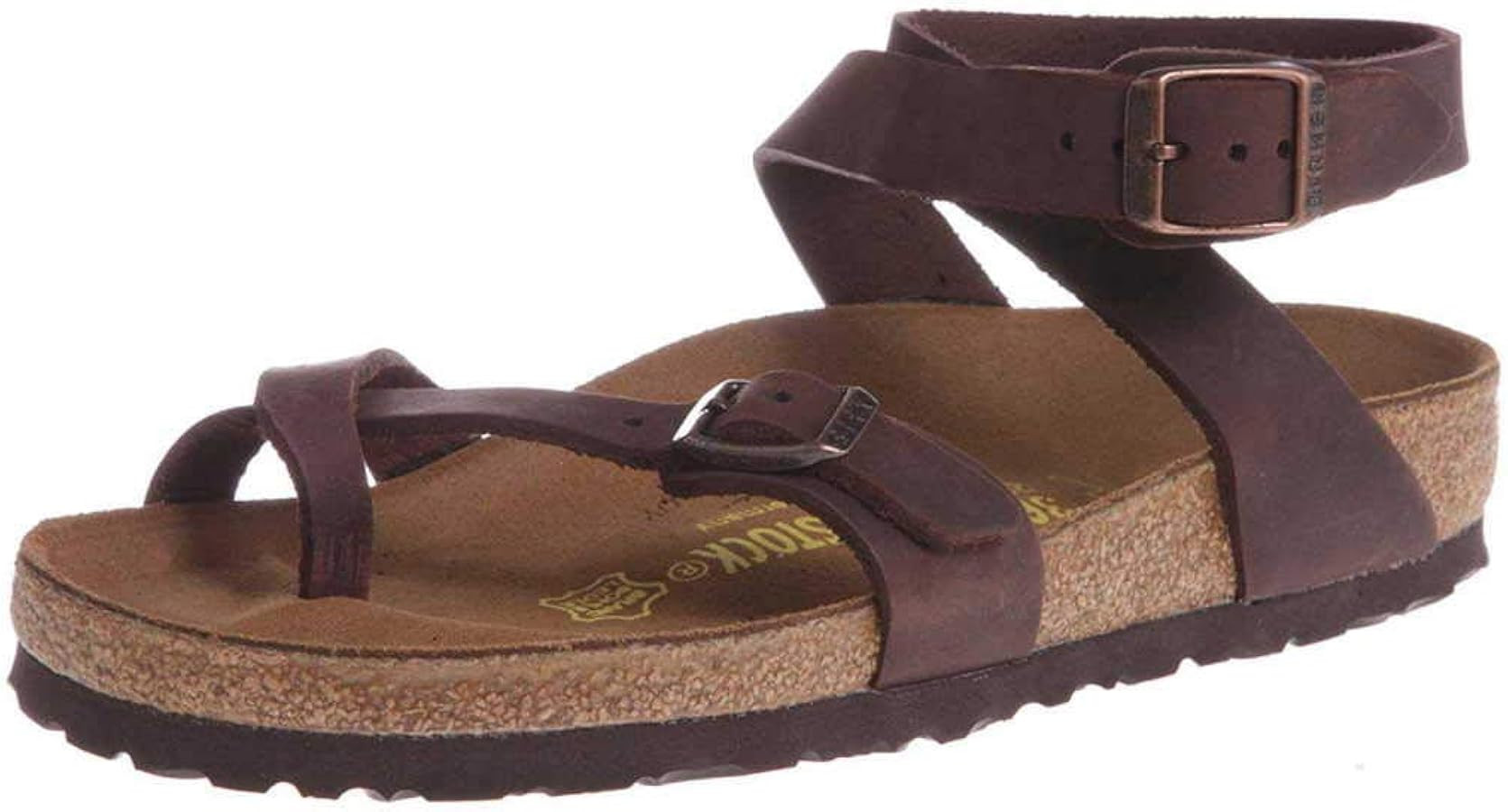 Birkenstock Women's Yara Oiled Leather Flat | Amazon (US)