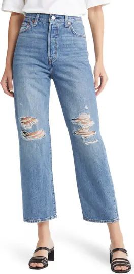 Levi's® Ribcage Ripped Ankle Straight Leg Jeans | Nordstrom | Nordstrom