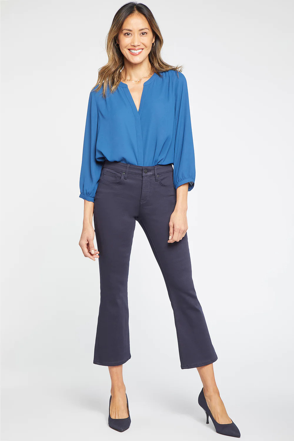 Fiona Slim Flared Ankle Jeans - Dark Rinse | NYDJ