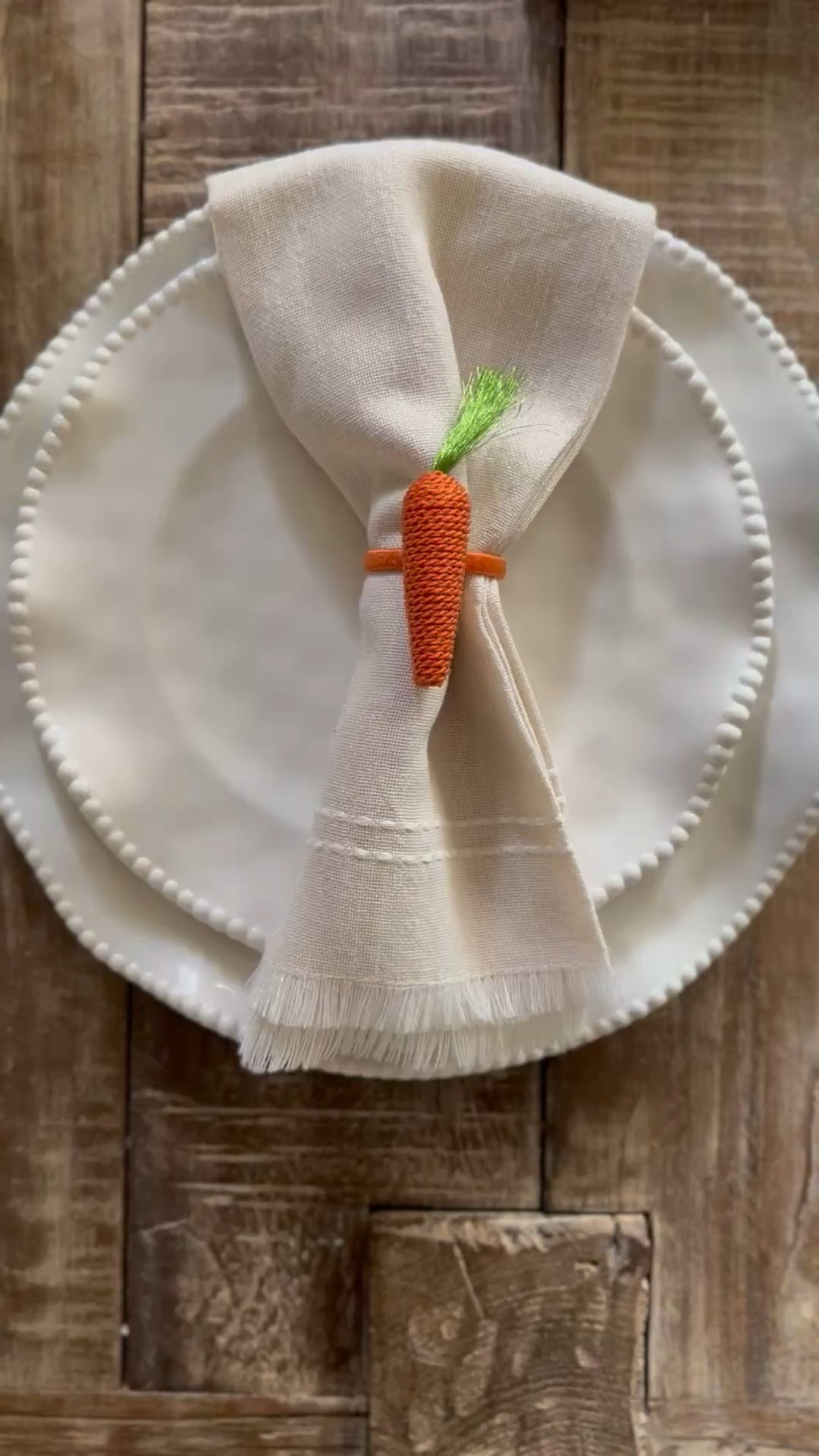 Easter tablescape idea. Easter place setting. Easter table setting. Easter napkin rings. Carrot napkin rings. 🥕🐣🐰💗

#LTKHome #LTKWatchNow #LTKParties
