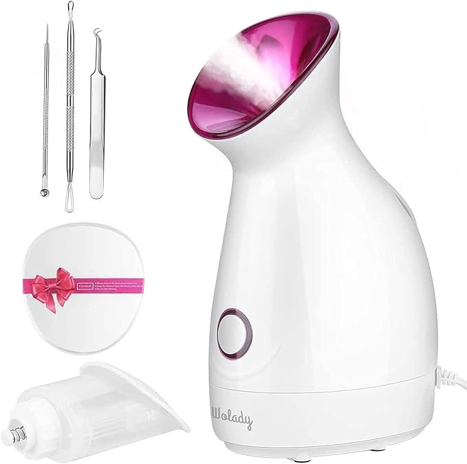 Facial Steamer, Wolady Nano Ionic Face Steamer for Pores with UV Light Hot Mist Moisturizing Spra... | Amazon (UK)
