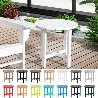 Laguna 18-inch Poly Eco-Friendly All Weather Round Side Table - Black | Bed Bath & Beyond