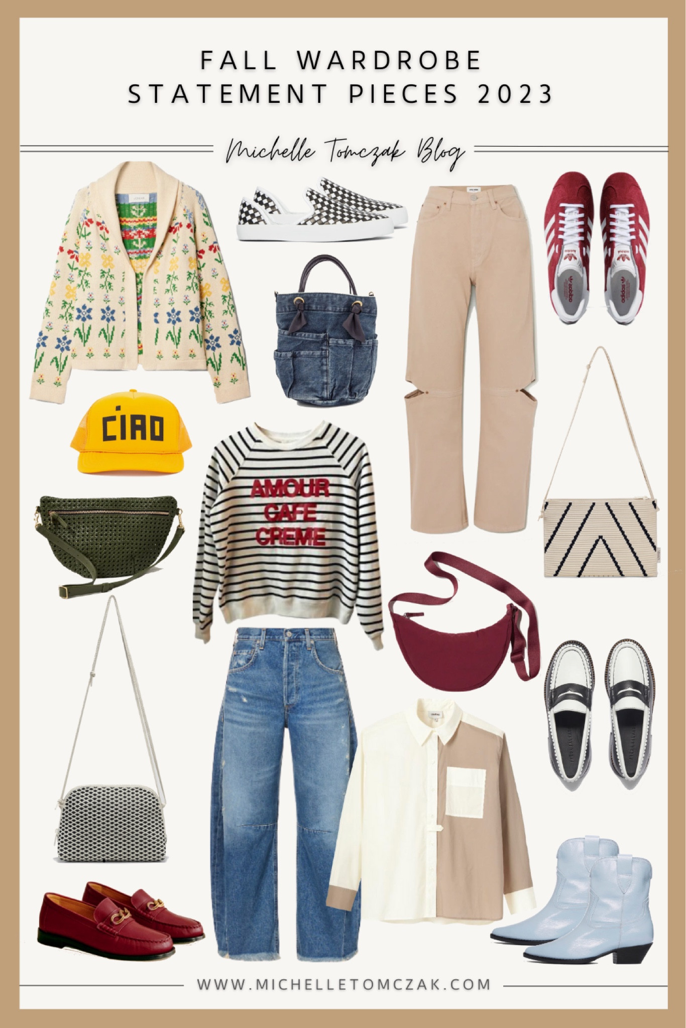 Fall Wardrobe Statement Pieces 2023

FRÉDA SALVADOR: code MICHELLE15 for 15% your first order.
VIVAIA: code TOMCZAK for 15% off. 
DARLING: Mayer of fact color block shirt, code MICHELLET15 for 15% off. 

#LTKshoecrush #LTKSeasonal #LTKitbag