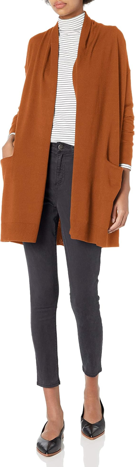 Daily Ritual Women's Fine Gauge Stretch Long-Sleeve Cardigan Sweater | Amazon (US)