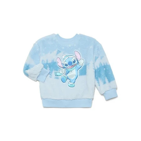 Stitch Toddler Girls' Plush Faux Shearling Sweater, Sizes 12M-5T | Walmart (US)