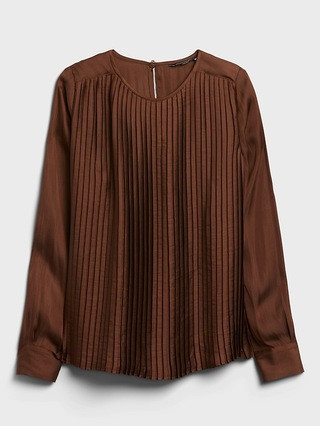 Pleated Satin Blouse | Banana Republic (US)