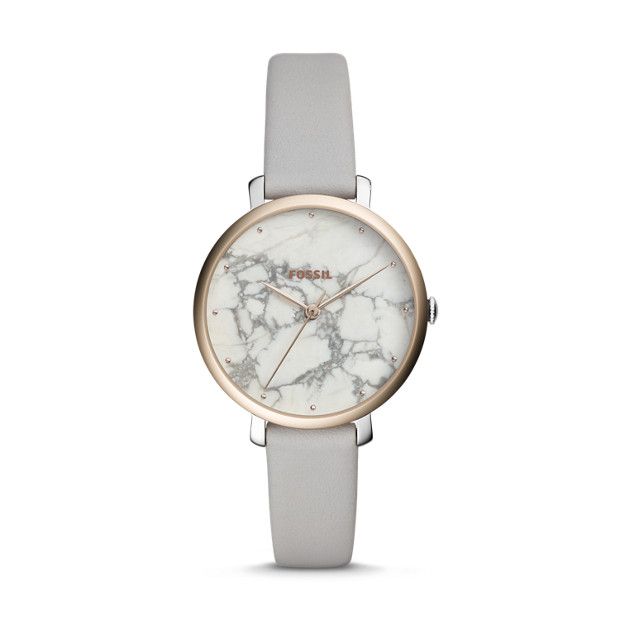 Jacqueline Three-Hand Mineral Gray Leather Watch | Shabby Apple