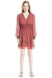 Max Studio Women's V-Neck Smocked Dress, Red Viney Vintage Floral, Small | Amazon (US)