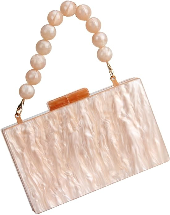 Acrylic Clutch Purse Marble Evening Bag Handbag for Women Wedding Prom Party Bride | Amazon (US)