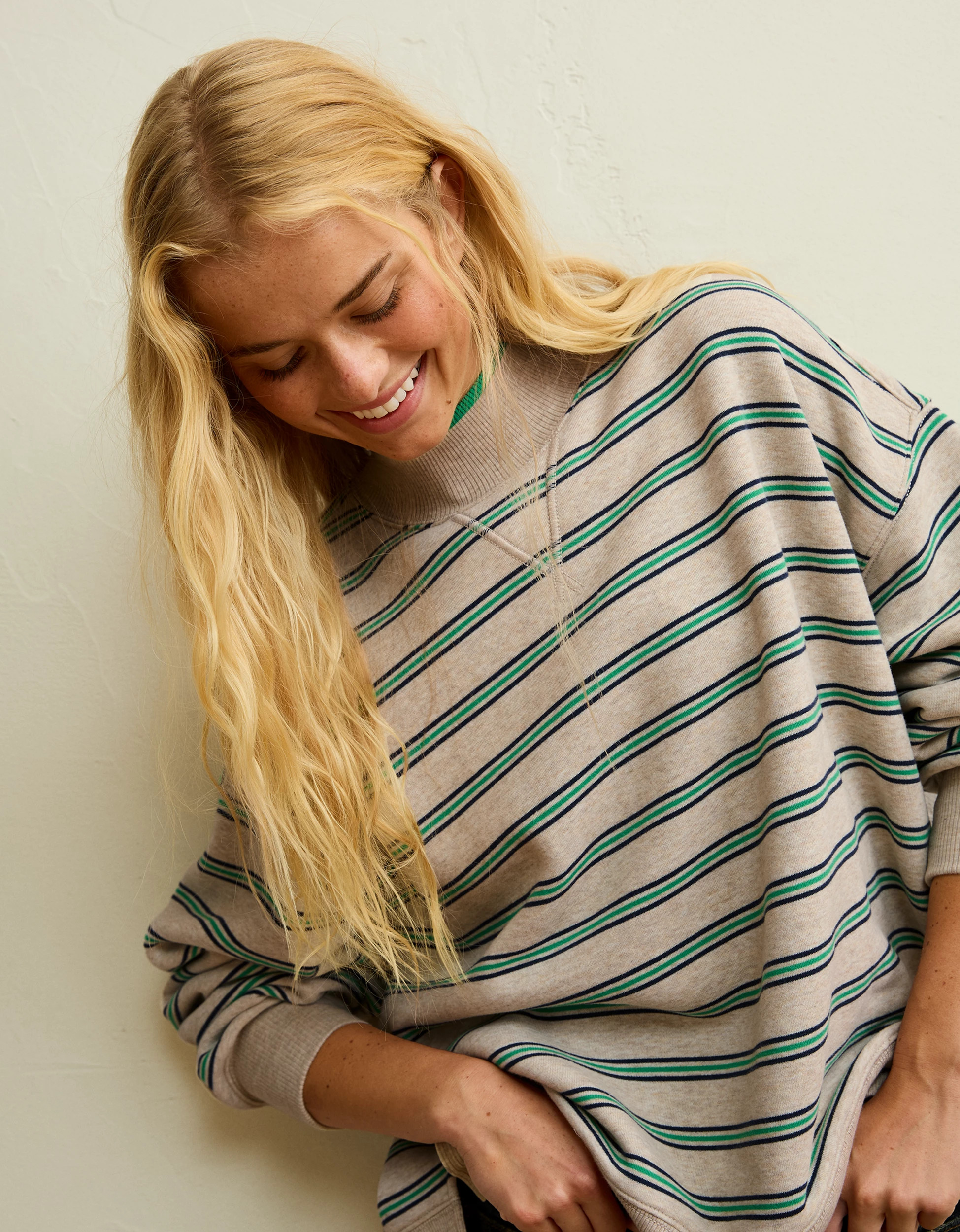 AE Everyday Luxe Mock Neck Sweatshirt | American Eagle Outfitters (US & CA)