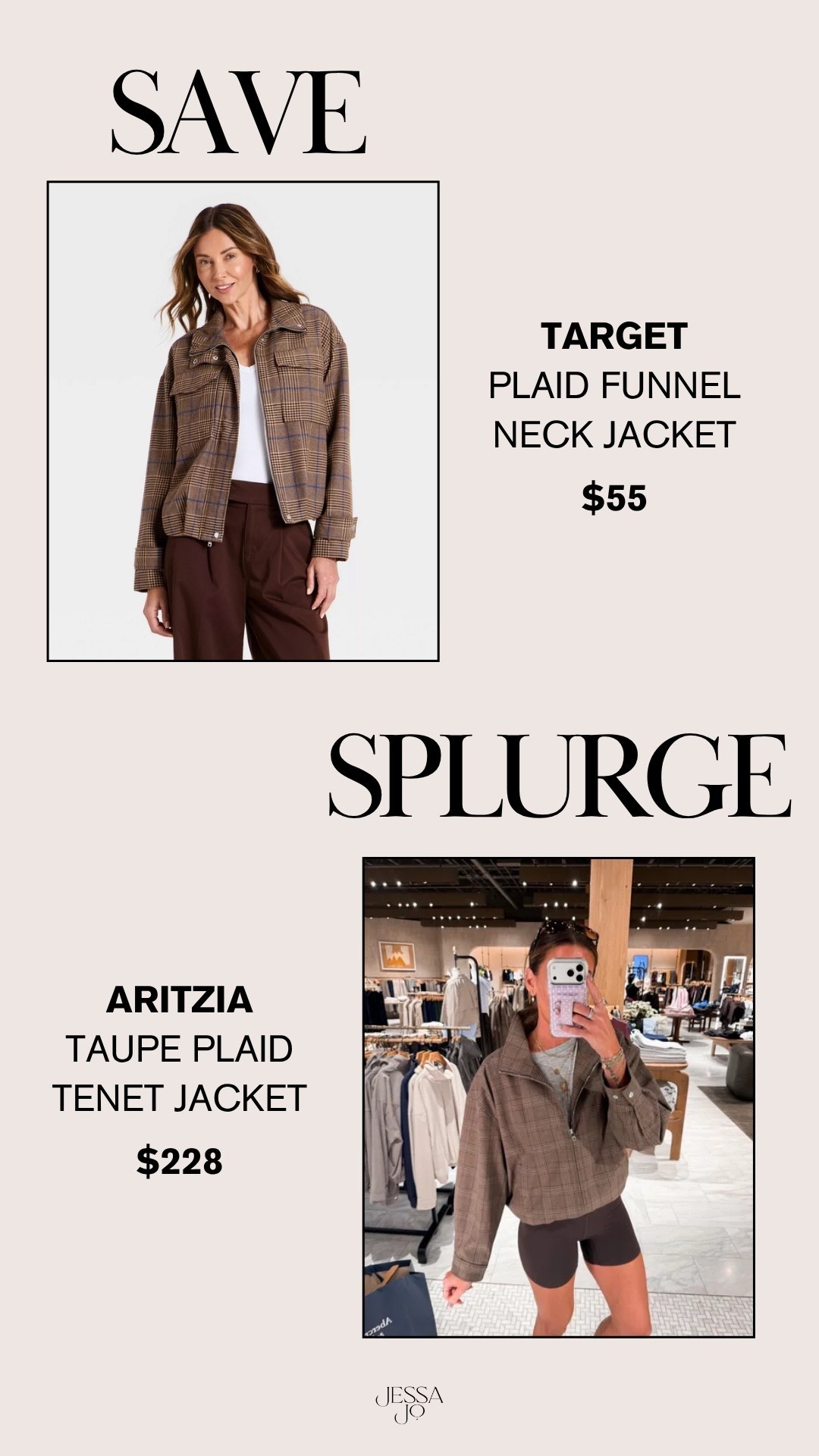 Save or splurge. Aritzia plaid jacket. Target plaid jacket. Aritzia look for less plaid jacket.

#LTKSeasonal #LTKdayinmylife #LTKootd
