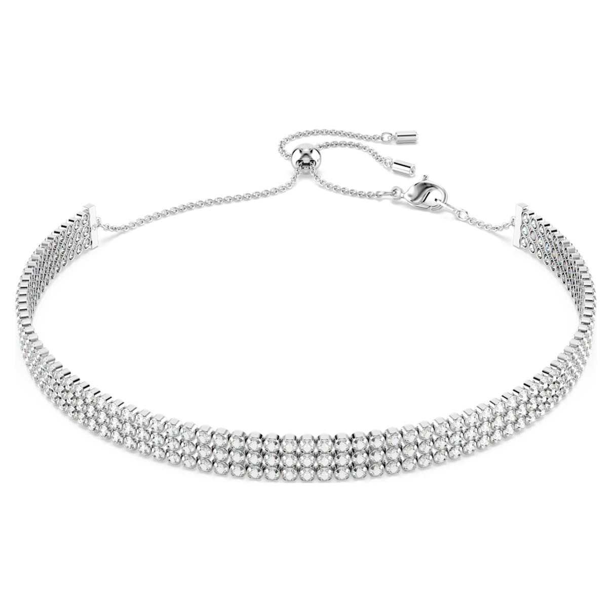 Choker Tennis Matrix, Szlif okrągły, Biały, Powłoka z rodu | SWAROVSKI
