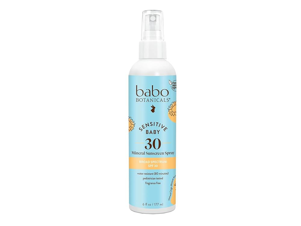 Babo Botanicals Sensitive Baby Mineral Sunscreen Spray SPF30 - Natural Zinc Oxide - Non-Aerosol ... | Amazon (US)