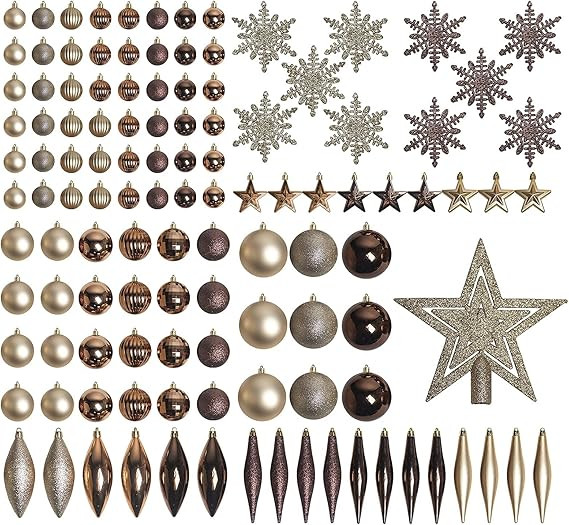 PEIDUO Christmas Clearance 119 CT Christmas Balls Tree Ornaments, Shatterproof Ball Set, Seasonal... | Amazon (US)