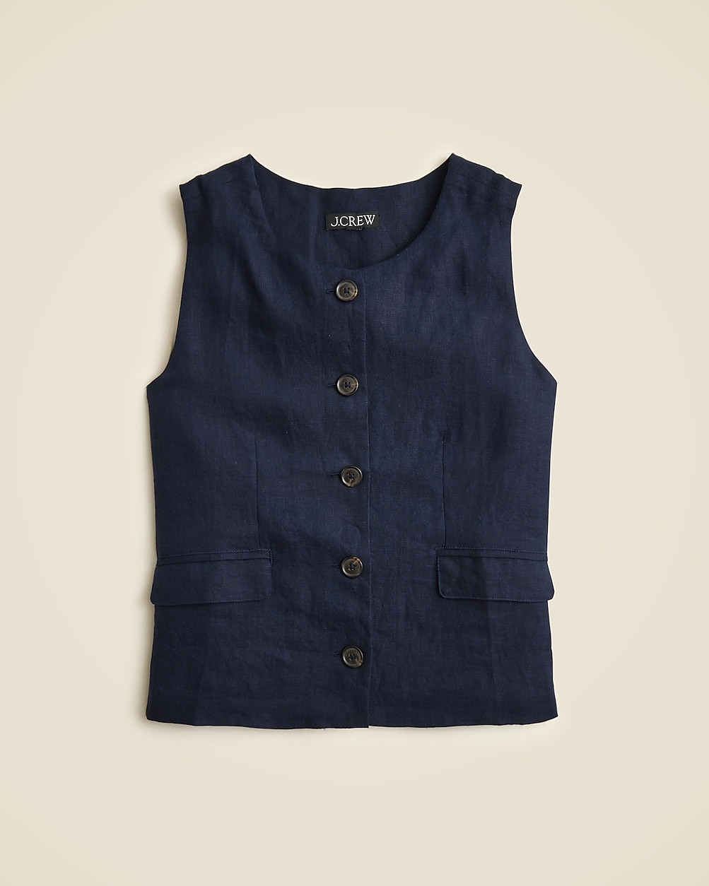 Crewneck vest in linen | J. Crew US
