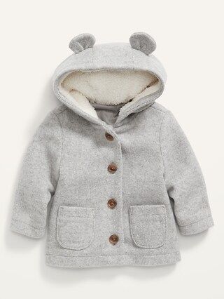 Unisex Hooded Soft-Brushed Button-Front Coat for Baby | Old Navy (CA)