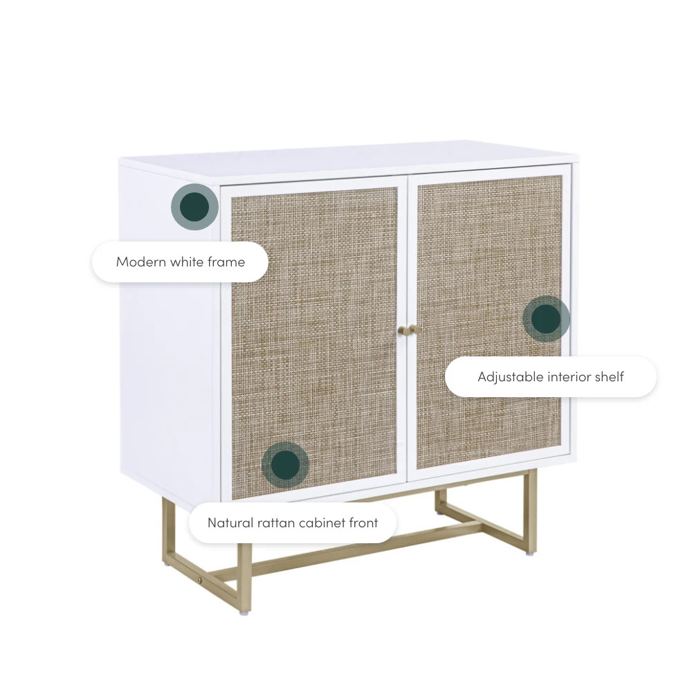 Kova Sideboard Cabinet | 2-Cabinet | Cane Rattan Finish | Nathan James